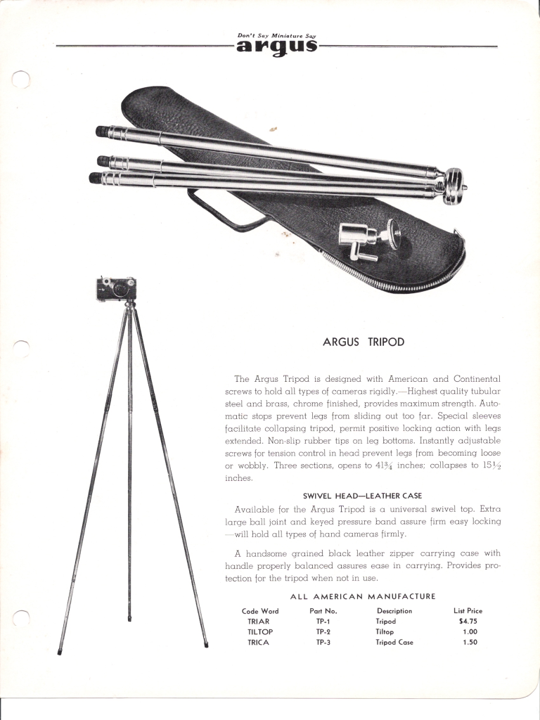 Argus tripod