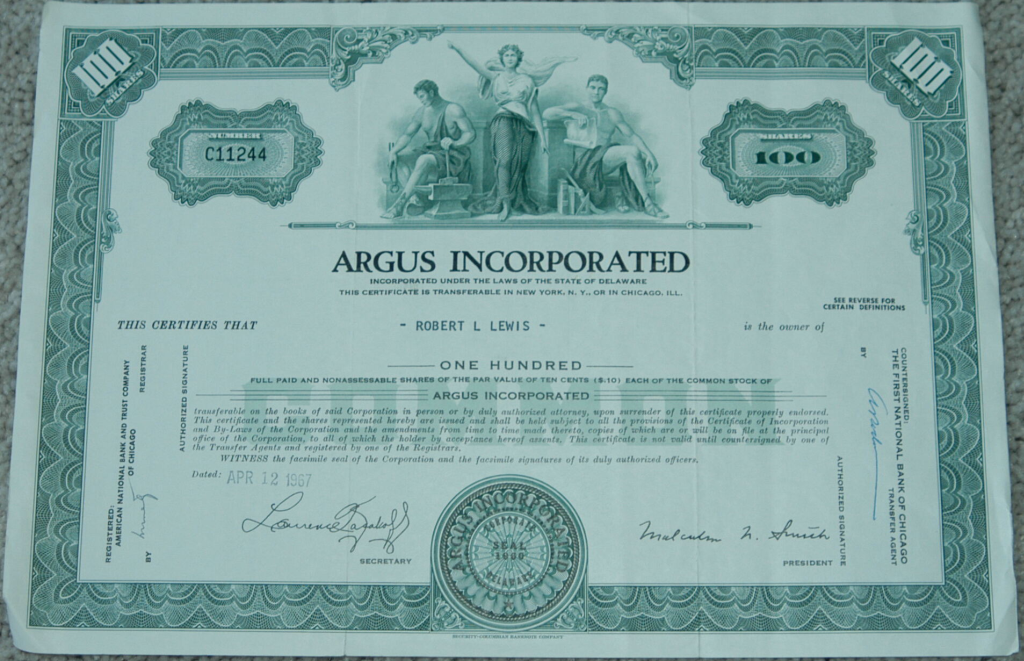 Stock certificate