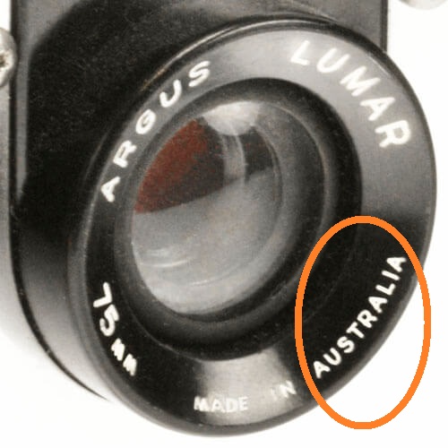 lower lens labeled 'Made in Australia'