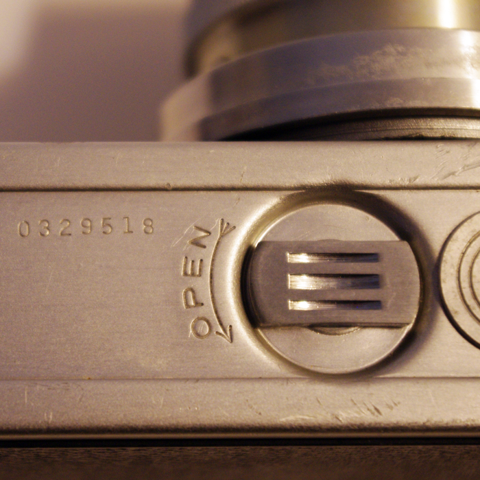 Serial number on bottom, lens facing up